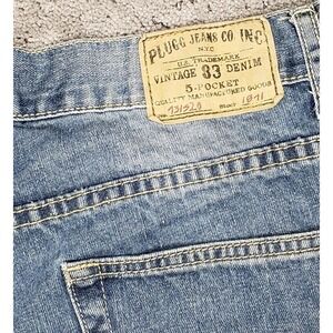 Plugg Jeans Mens 32x32 Blue Faded Denim Low Rise Straight Leg Medium Wash